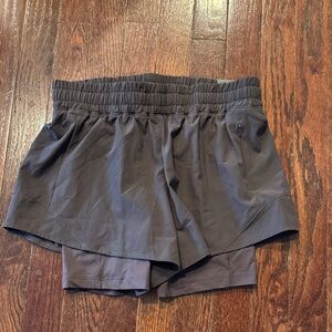 CALIA by Carrie Underwood Dark Brown Athletic Shorts with compression shorts